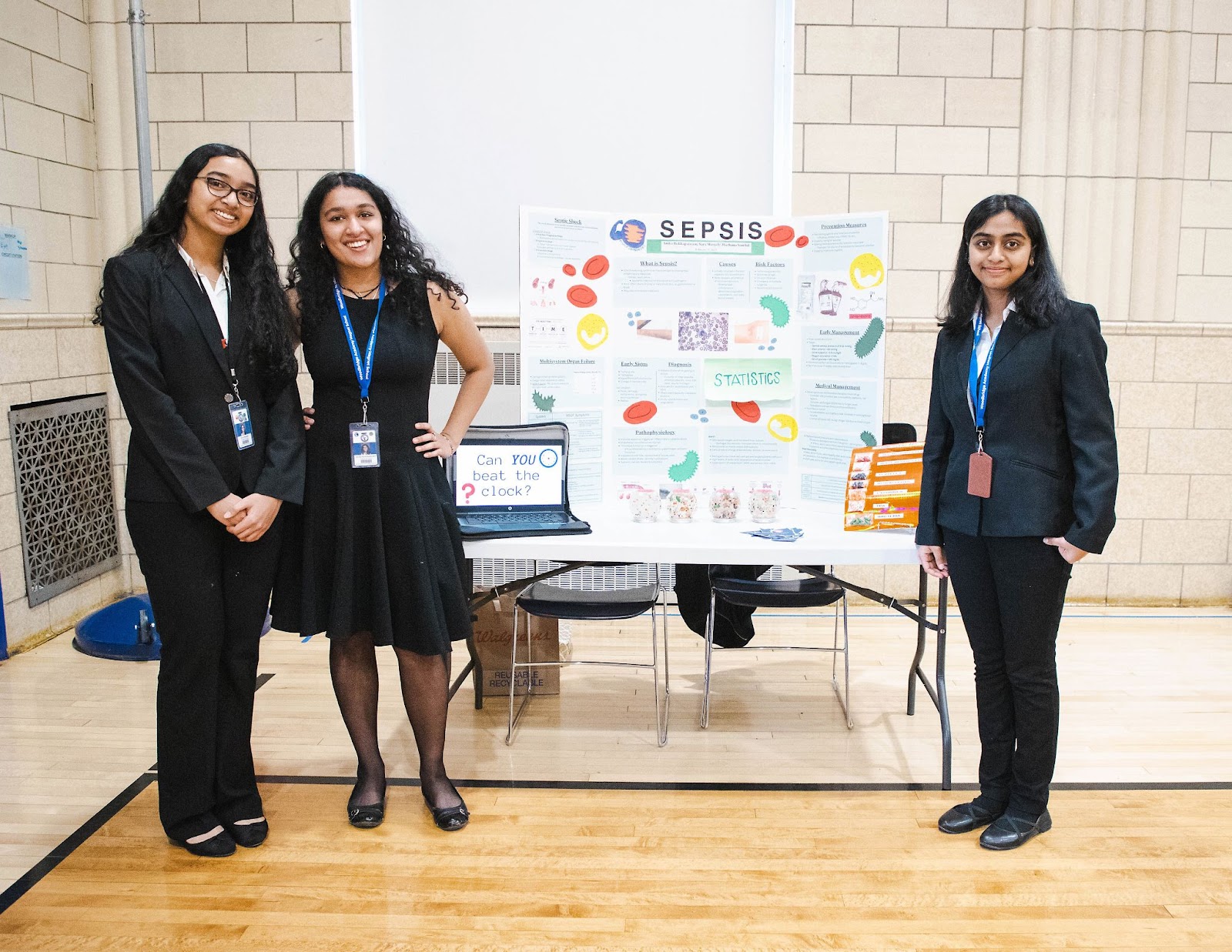 Anika Bukkapatnam, Sara Manjaly and Rachana Senthil, current seniors, created a research poster on sepsis -- a serious condition in which the body’s response to infection can result in dire consequences – and discovered that as many as 1.7 million people in the country get sepsis annually and, even more startling that New Jersey has one of the highest sepsis mortality rates in the nation.